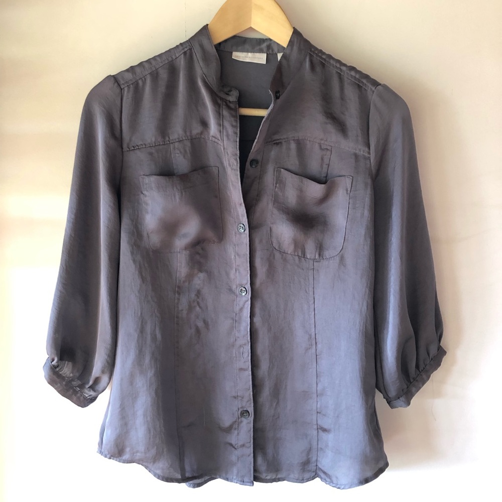 New York & Company Button Up Popover Top